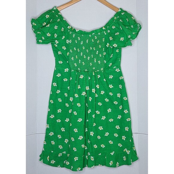 Women's URBAN OUTFITTERS Magpie Off the Shoulder Green Mini Dress Size Small - Picture 2 of 7